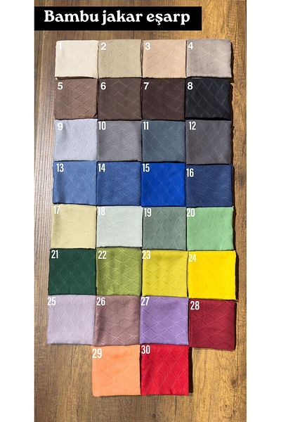 FRESCO SCARFS Μπαμπού Ζακάρ Καφέ Hijab Hijab Scarf - 5
