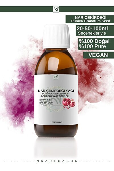 nkare زيت بذور الرمان - طبيعي نقي 100%، 20 مل معصور على البارد