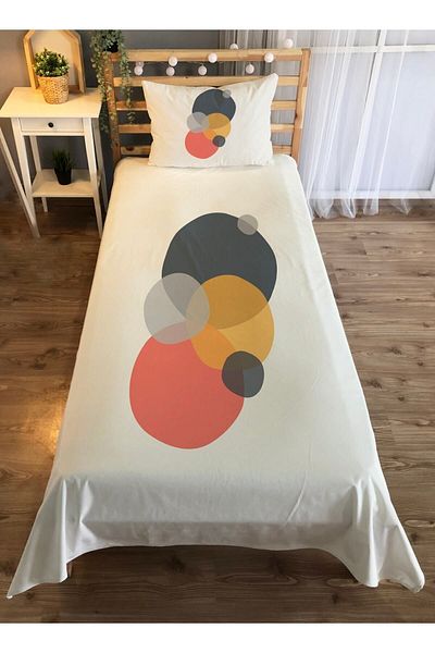 Evmila Single White Velvet Bedspread - Geometric Patterned