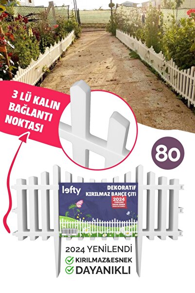 lefty Dekoratif Bahçe Çiti Bordür Plastik Çit 59 Cm Peyzaj Çiçek Koruma Panel...