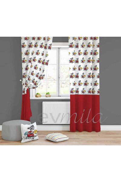 Evmila Children's Room Patterned Background Curtain