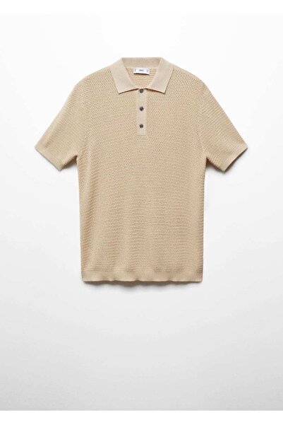 MANGO Man Perforated Knitted Polo Shirt