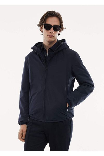 MANGO Man Padded waterproof hooded jacket
