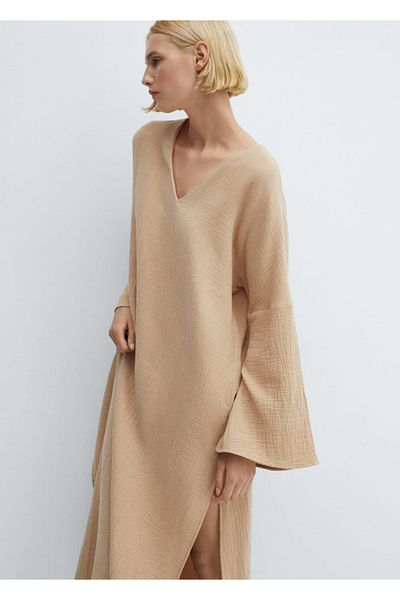 MANGO Woman Bavlnený tylový kaftan