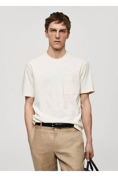 MANGO Man T-Shirt aus 100 % Baumwolle mit Taschen