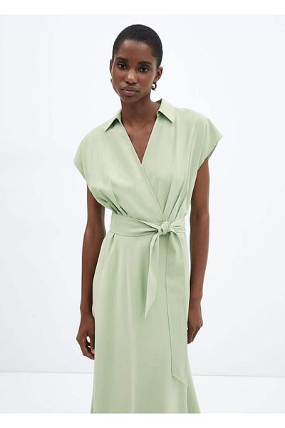MANGO Woman Rochie wrap cu centura