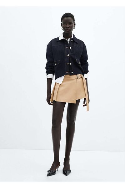 MANGO Woman Bomber Knitwear Jacket