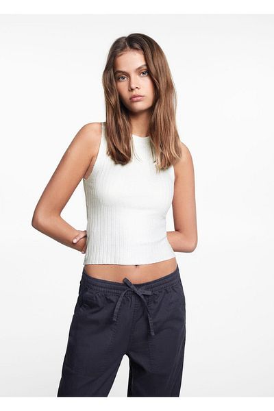 Mango Teen Tricou de culoare argintie pentru copii