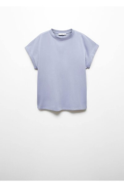 MANGO Woman Βαμβακερό κοντομάνικο μπλουζάκι