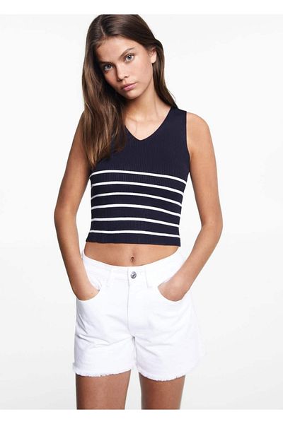 Mango Teen Μπλούζα με ριγέ λουράκι