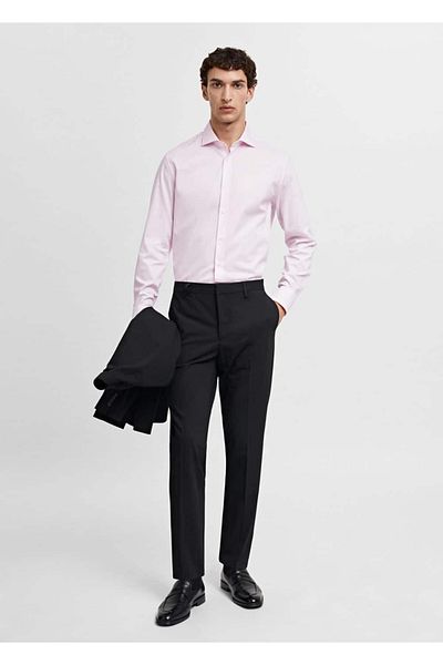 MANGO Man Slim Fit proužkovaná Twil košile s mikroproužkem