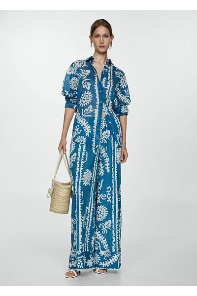 MANGO Woman Camasa imprimata cu croiala larga
