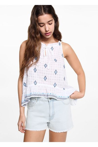 Mango Teen Pantaloni scurți albaștri pentru copii