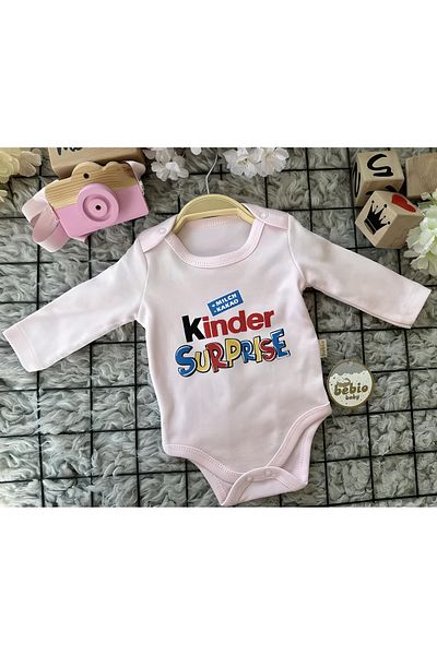 TRENDİMİZBİR Kinder Suprise Printed Snap Baby Bodysuit