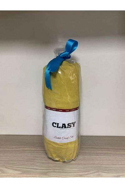 Clasy Ranforce Fitted Sheet Set Single Mustard