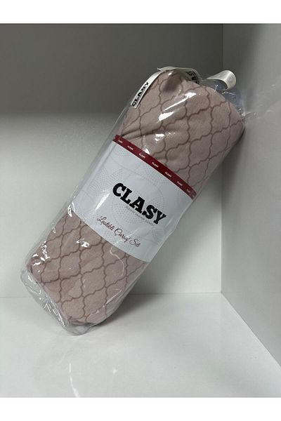 Clasy طقم ملاءات مرنة من Ranforce بنمط مزدوج وقهوة حليب