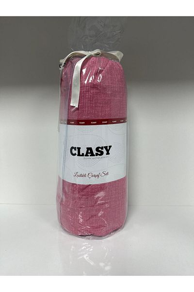 Clasy طقم ملاءات مرنة Ranforce مزدوج اللون بلون الكرز