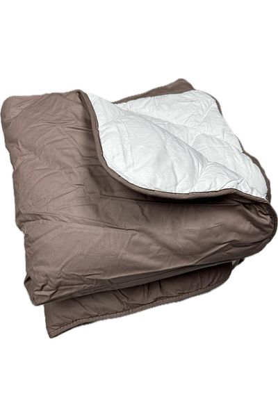 Clasy Ranforce Quilt Single - Two Colors Brown and White
