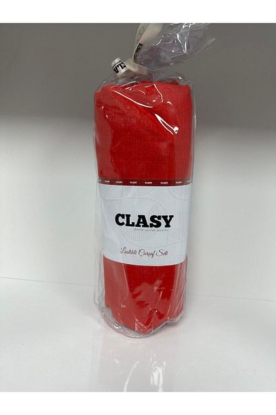 Clasy طقم ملاءات مرنة من Ranforce بنمط مزدوج باللون الأحمر
