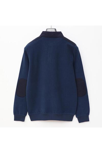 Dio Rise Ανδρικό μακρυμάνικο φούτερ με γιακά πόλο - Pps-2502 - Navy Blue - Marine