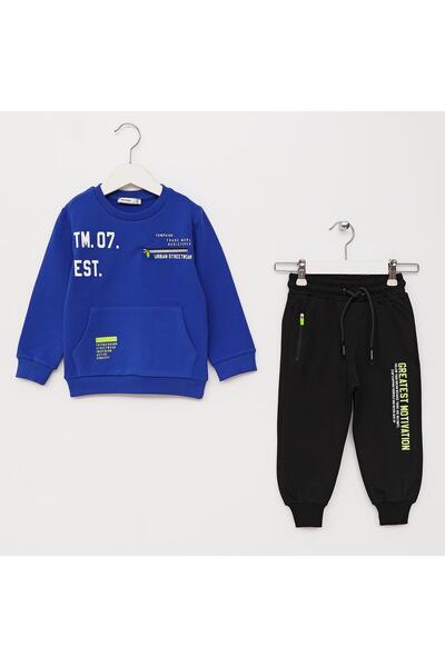 WANEX Erkek Çocuk Şardonlu Eşofman Takım - 11370 - Saks