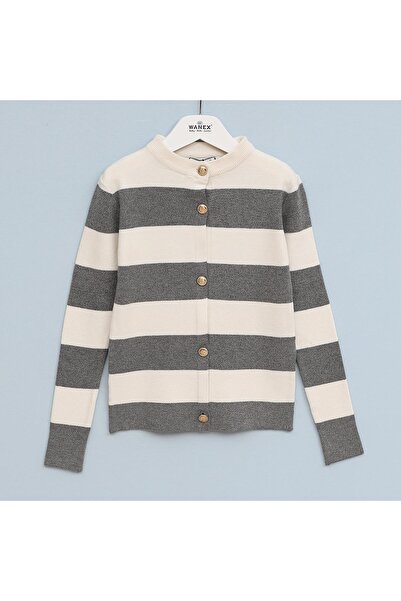 WANEX Kız Çocuk Uzun Kol İnce Ceket - 23060 - Gri