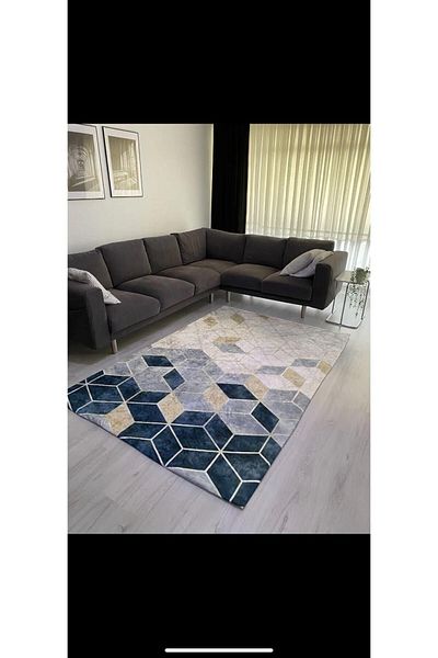 Madame Clean Home Husa covor din catifea de matase Albastru smarald