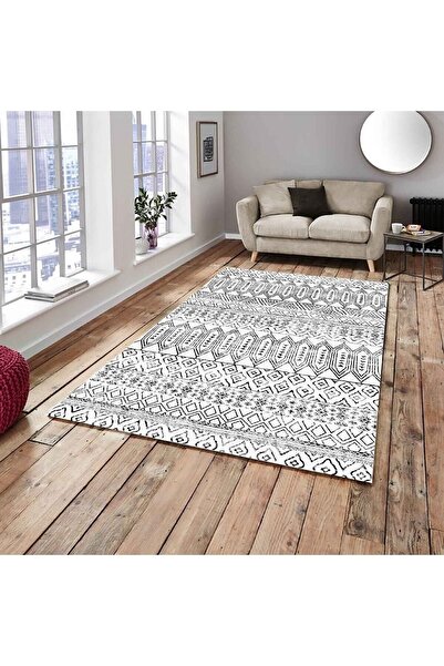 Madame Clean Home Silk Velvet Carpet Cover Ethnic White Model