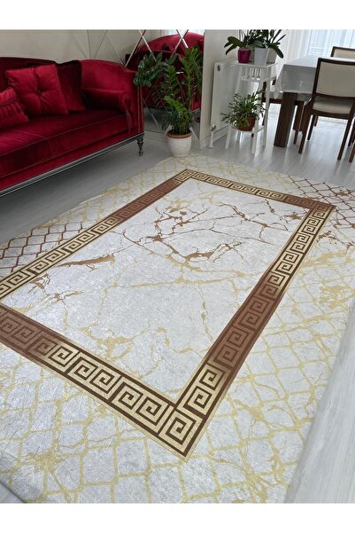 Madame Clean Home Husă pentru covor din catifea elastică, model nou piramidă aurie