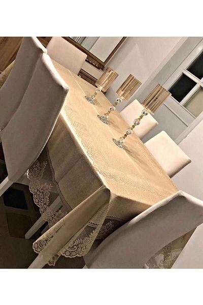 Madame Clean Home Față de masă din tul fără griji Design elegant Lacy 160x220