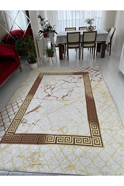 Madame Clean Home Husă pentru covor din catifea elastică, model nou piramidă aurie