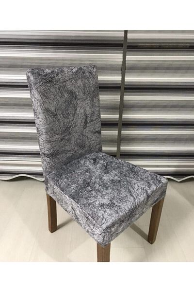 Madame Clean Home Κάλυμμα καρέκλας 6 τεμαχίων Lycra Silk Velvet Vein Pattern