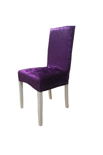 Madame Clean Home Set de 6 huse pentru scaune din catifea Lycra Mov