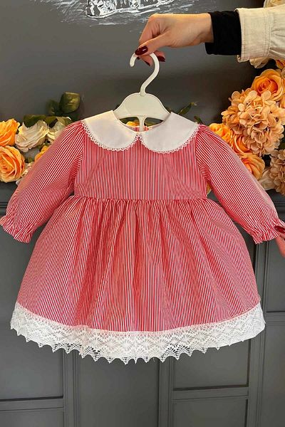 Bertuğ Bebek Rochie din bumbac cu guler pentru bebeluși cu imprimeu floral pentru fetiță - 3 culori
