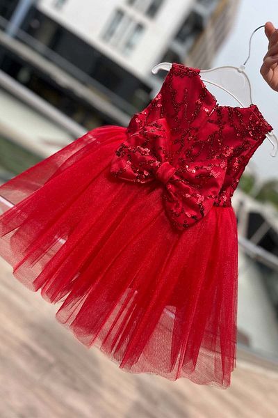 Bertuğ Bebek Sequin and Crystal Tulle Girl Kids Baby Henna Henna Mevlüt Evening Dress