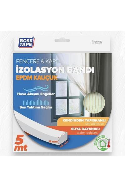 Boss Tape Bosstape EPDM Kauçuk Pencere Kapı İzolasyon Bandı 5mmX15mmX5mt Beyaz