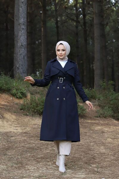 Marjinal City Trenci pentru femei, impermeabil, căptușit cu centură în talie