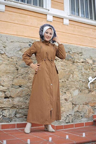 Marjinal City معطف وسترة شتوية نسائية مقاومة للماء بطول كامل مع فرو أسمر