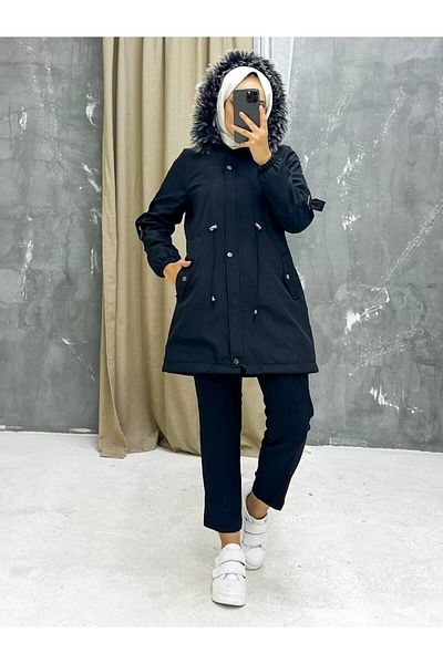 Vibeys Collection Γούνινο εσωτερικό και αδιάβροχο γυναικείο χειμωνιάτικο παλτό & παλτό