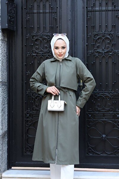 Vibeys Collection Αδιάβροχη γυναικεία καμπαρντίνα με επένδυση με φερμουάρ