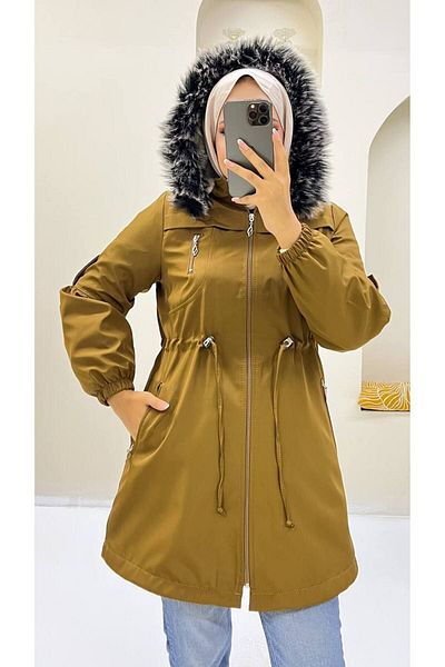 Vibeys Collection Дамско зимно палто и яке с подплата от кожа и водоустойчивост