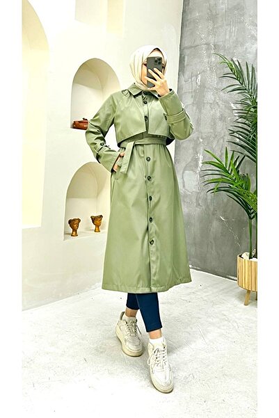 Marjinal City Trenci de damă cu căptușeală în interior și detaliu cu nasturi