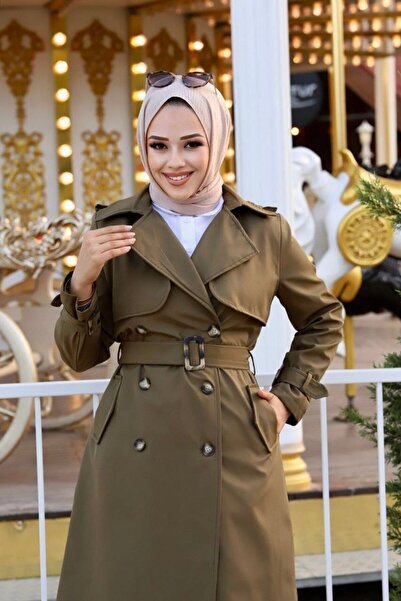 Vibeys Collection Αδιάβροχη γυναικεία καμπαρντίνα με επένδυση στη μέση και ζώνη