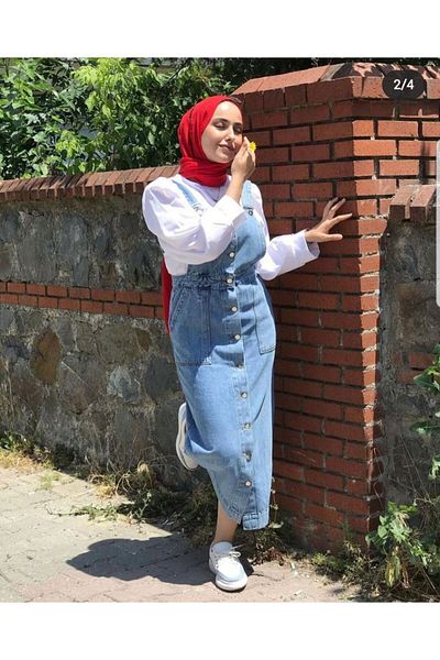 Vibeys Collection Λεπτομερές τζιν φόρεμα με κουμπιά