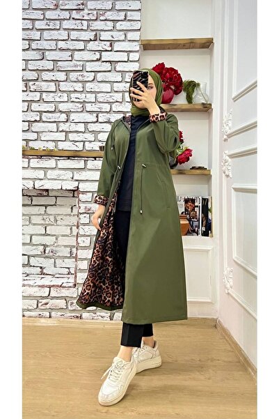 Vibeys Collection Жіночий тренчкот з леопардовим принтом і підкладкою, водонепроникний