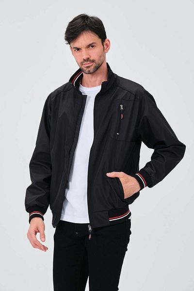 Vibeys Moda Μαύρο πουκάμισο με επένδυση και αδιάβροχο μεγάλο μέγεθος εποχιακό ανδρικό παλτό