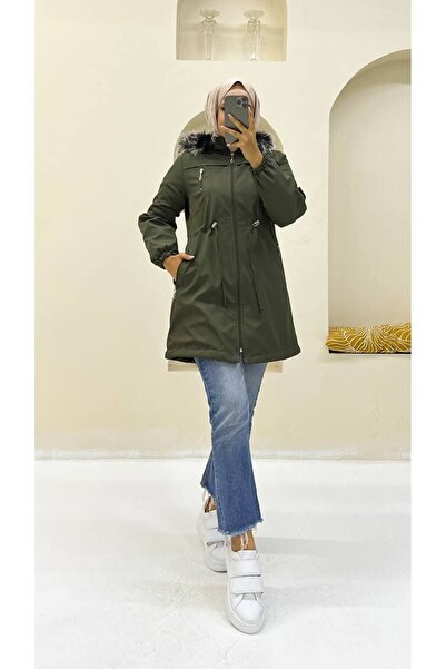 Marjinal City معطف وسترة شتوية نسائية مقاومة للماء مع فرو من الداخل