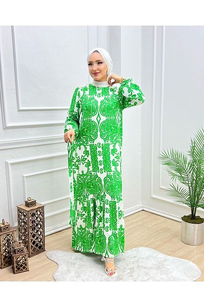 Vibeys Moda Φόρεμα Hijab με μακρύ ύψος από ύφασμα βισκόζης