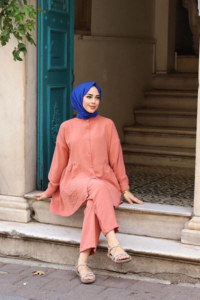 Marjinal City Short Front Buttoned Double Set