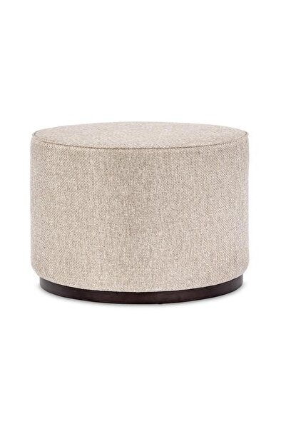 MYZdecor Krem Yuvarlak Puf